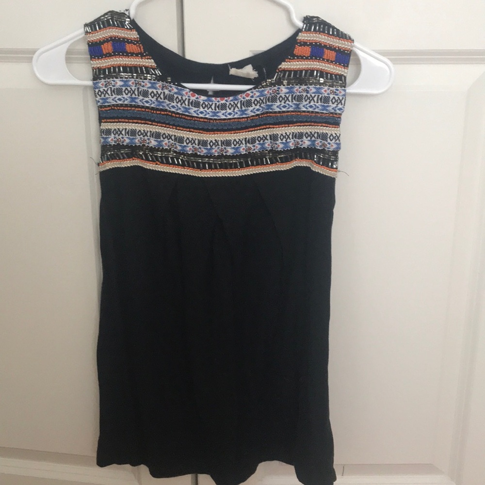 Anthropologie beaded tank top